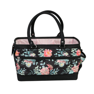 Deluxe Store & Tote Craft Organizer, Black & Floral