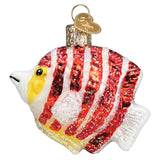 Peppermint Angelfish Ornament 2.75x2.5x1.25