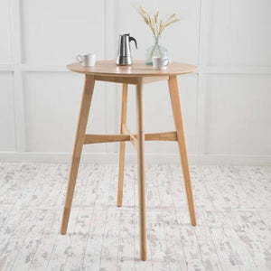 Mid-Century Modern Round Bar Table with Tapered Legs - 42" High