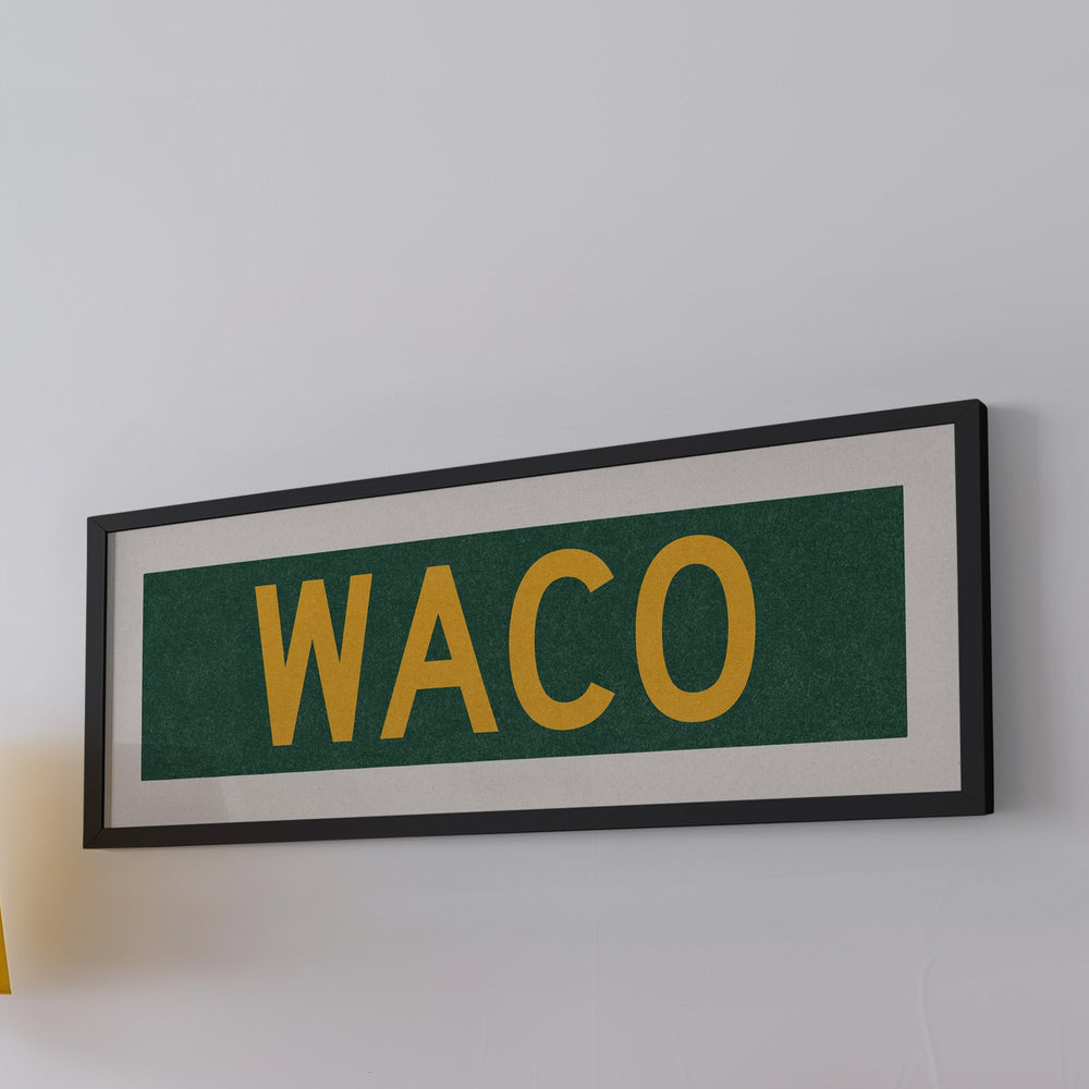 Framed Waco Green Bus Scroll
