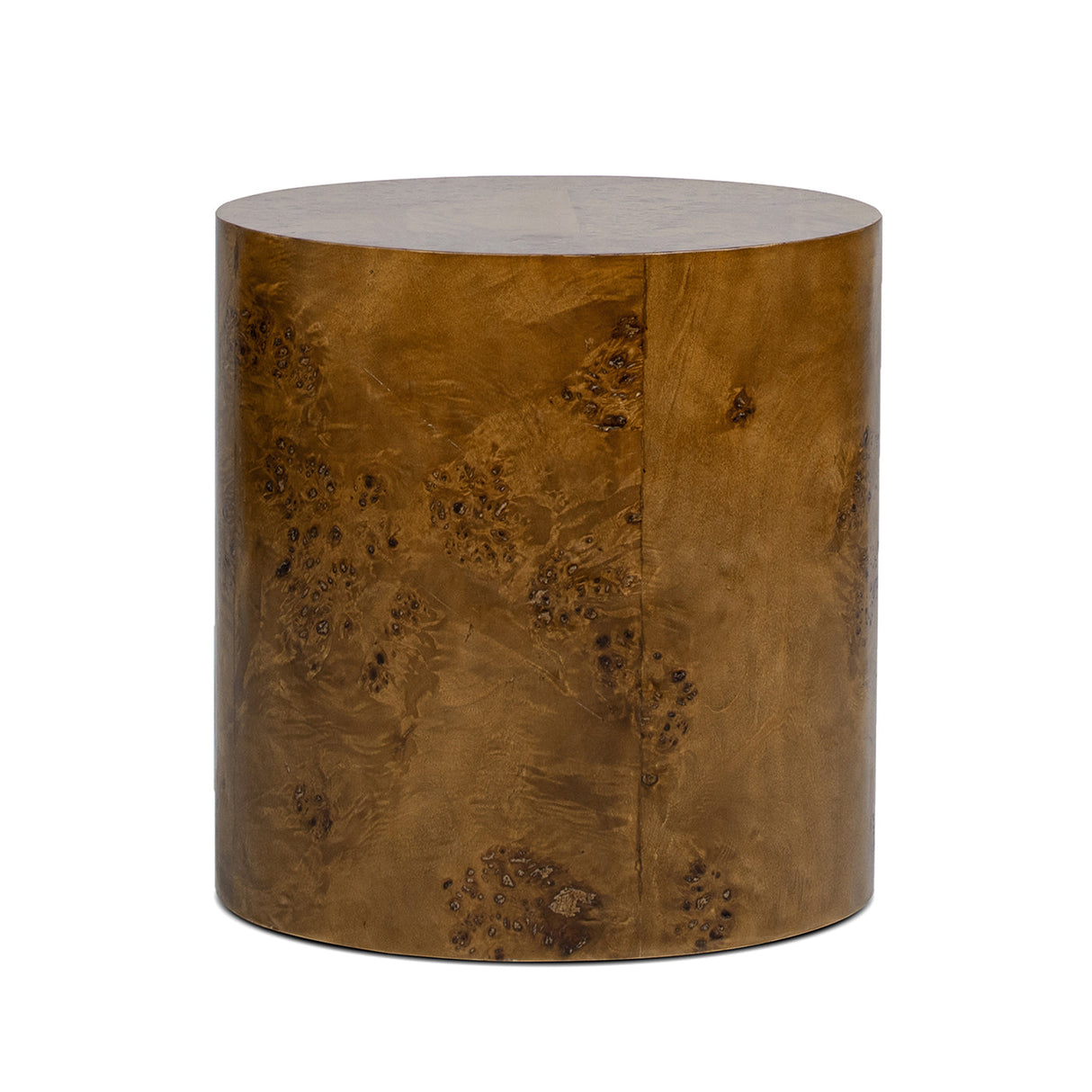Nebula 20' Accent Oval Pillar Side Table, Medium Brown Walnut Burl Wood