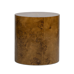 Nebula 20' Accent Oval Pillar Side Table, Medium Brown Walnut Burl Wood