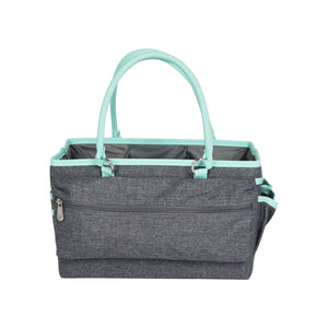 Deluxe Store & Tote Craft Organizer, Grey & Heather Teal