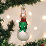 Piglet On Snowball Christmas Ornament