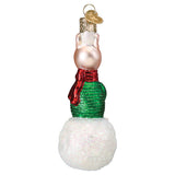 Piglet On Snowball Christmas Ornament