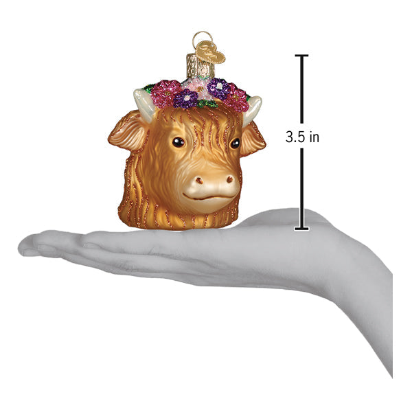 Floral Highland Cow Ornament