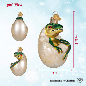 Baby Dino In Egg Ornament