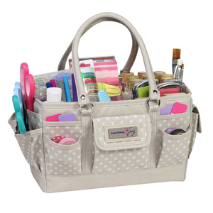 Deluxe Store & Tote Craft Organizer, Tan Dot