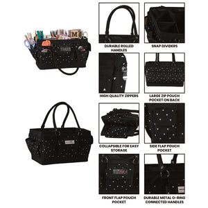 Deluxe Store & Tote Craft Organizer, Black & White Triangles