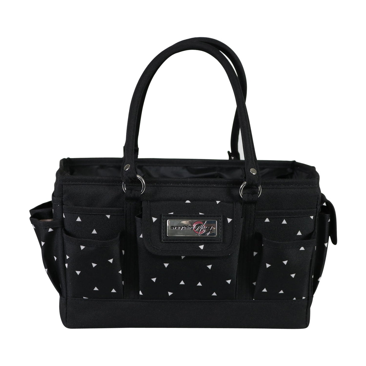 Deluxe Store & Tote Craft Organizer, Black & White Triangles