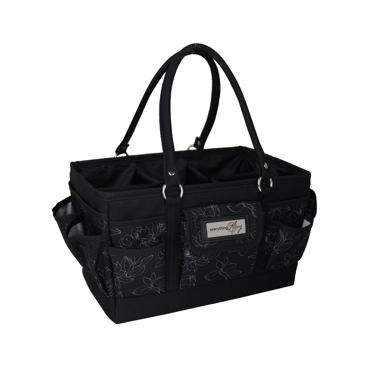 Deluxe Store & Tote Craft Organizer, Black & White Floral