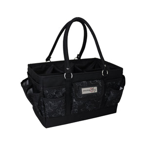 Deluxe Store & Tote Craft Organizer, Black & White Floral