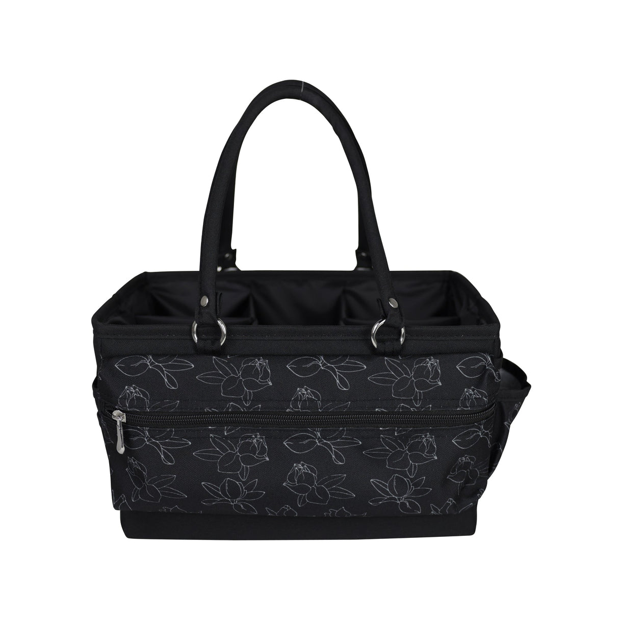 Deluxe Store & Tote Craft Organizer, Black & White Floral
