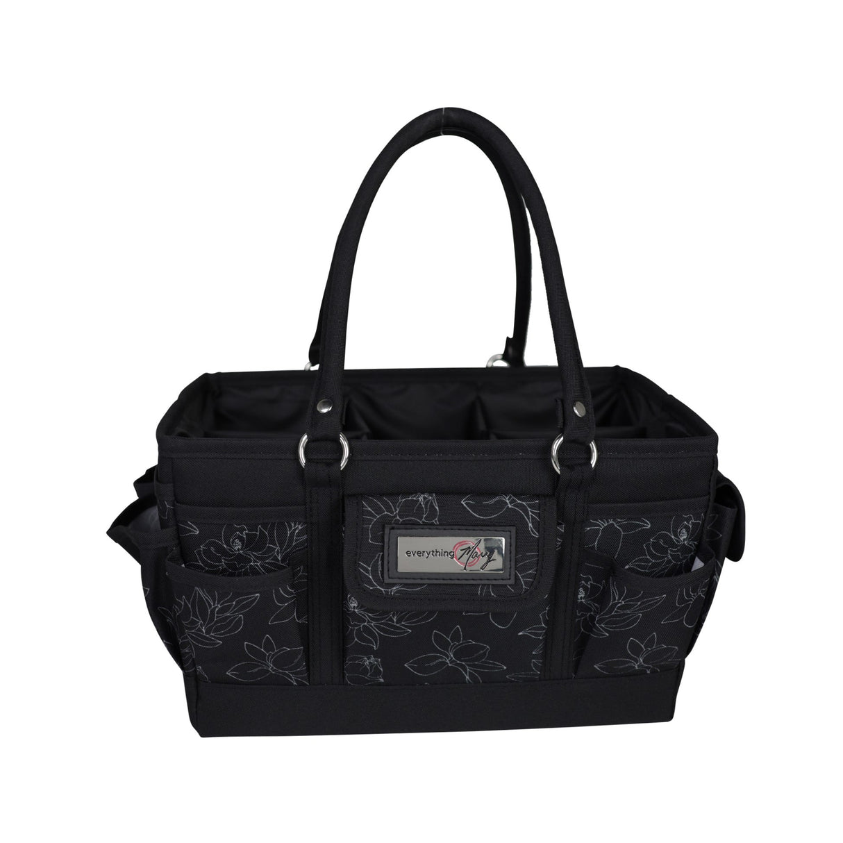 Deluxe Store & Tote Craft Organizer, Black & White Floral