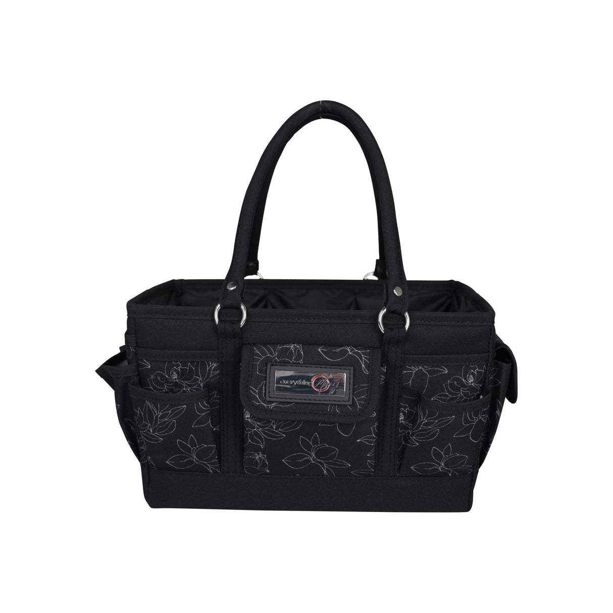 Deluxe Store & Tote Craft Organizer, Black & White Floral