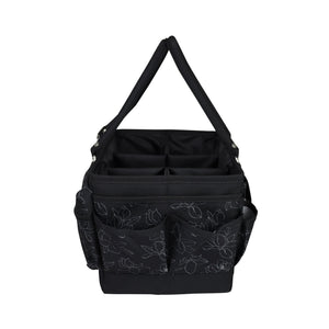Deluxe Store & Tote Craft Organizer, Black & White Floral
