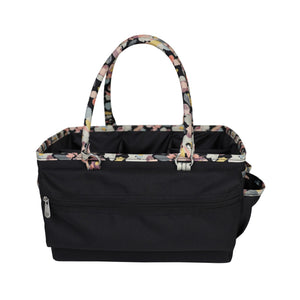 Deluxe Store & Tote Craft Organizer, Black & Floral Trim