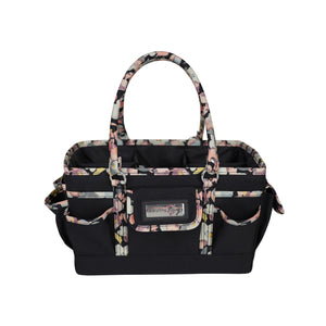 Deluxe Store & Tote Craft Organizer, Black & Floral Trim