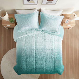 King Ombre Shaggy Long Fur Comforter Mini Set