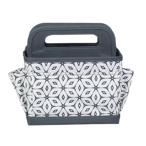 Everything Mary Collapsible Desktop Craft Caddy, Grey Geometric – Polyester Craft & Art Supply Organizer with 12 Storage Compartments