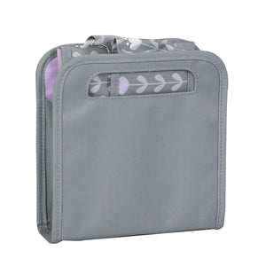 Everything Mary Collapsible Desktop Craft Caddy, Grey & Purple Floral – Polyester Craft & Art Supply Organizer with 12 Storage Compartments