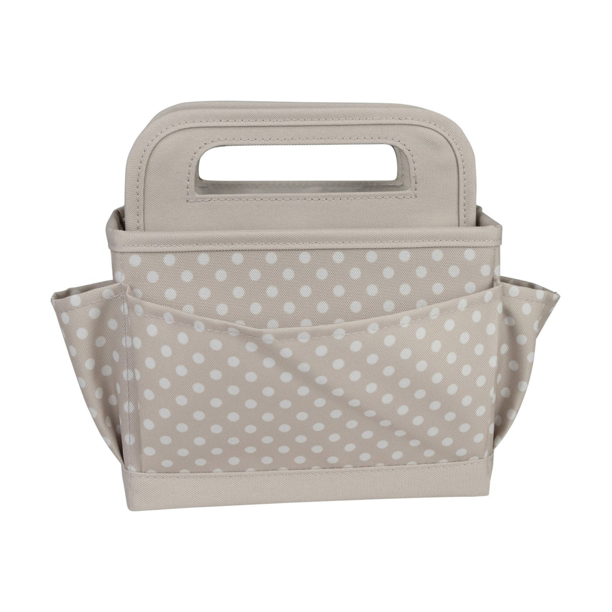 Everything Mary Collapsible Desktop Craft Caddy, Tan Dot – Polyester Craft & Art Supply Organizer with 12 Storage Compartments