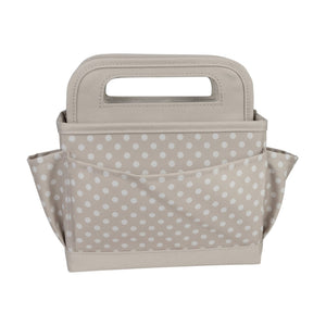 Everything Mary Collapsible Desktop Craft Caddy, Tan Dot – Polyester Craft & Art Supply Organizer with 12 Storage Compartments