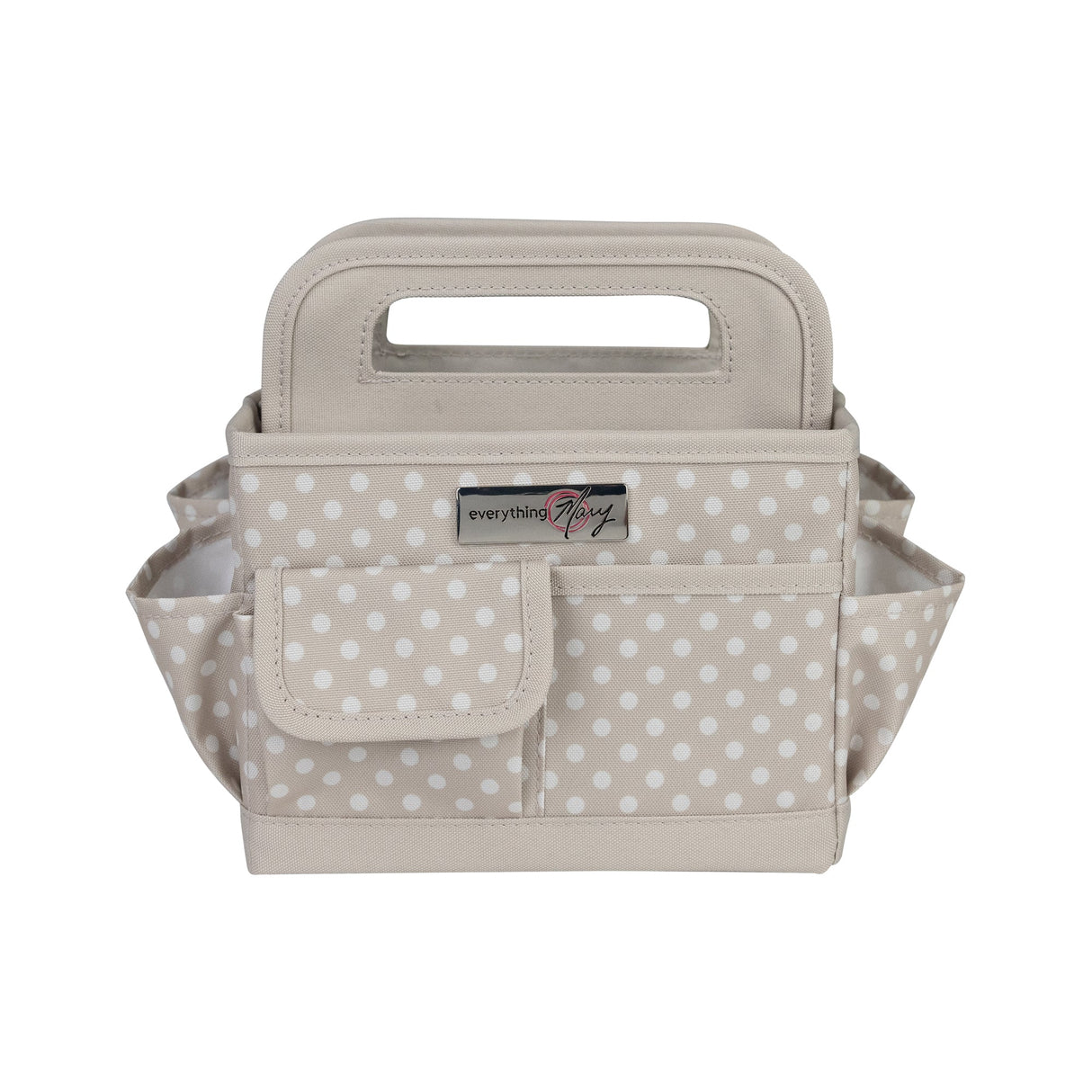 Everything Mary Collapsible Desktop Craft Caddy, Tan Dot – Polyester Craft & Art Supply Organizer with 12 Storage Compartments