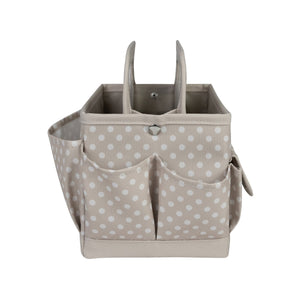 Everything Mary Collapsible Desktop Craft Caddy, Tan Dot – Polyester Craft & Art Supply Organizer with 12 Storage Compartments