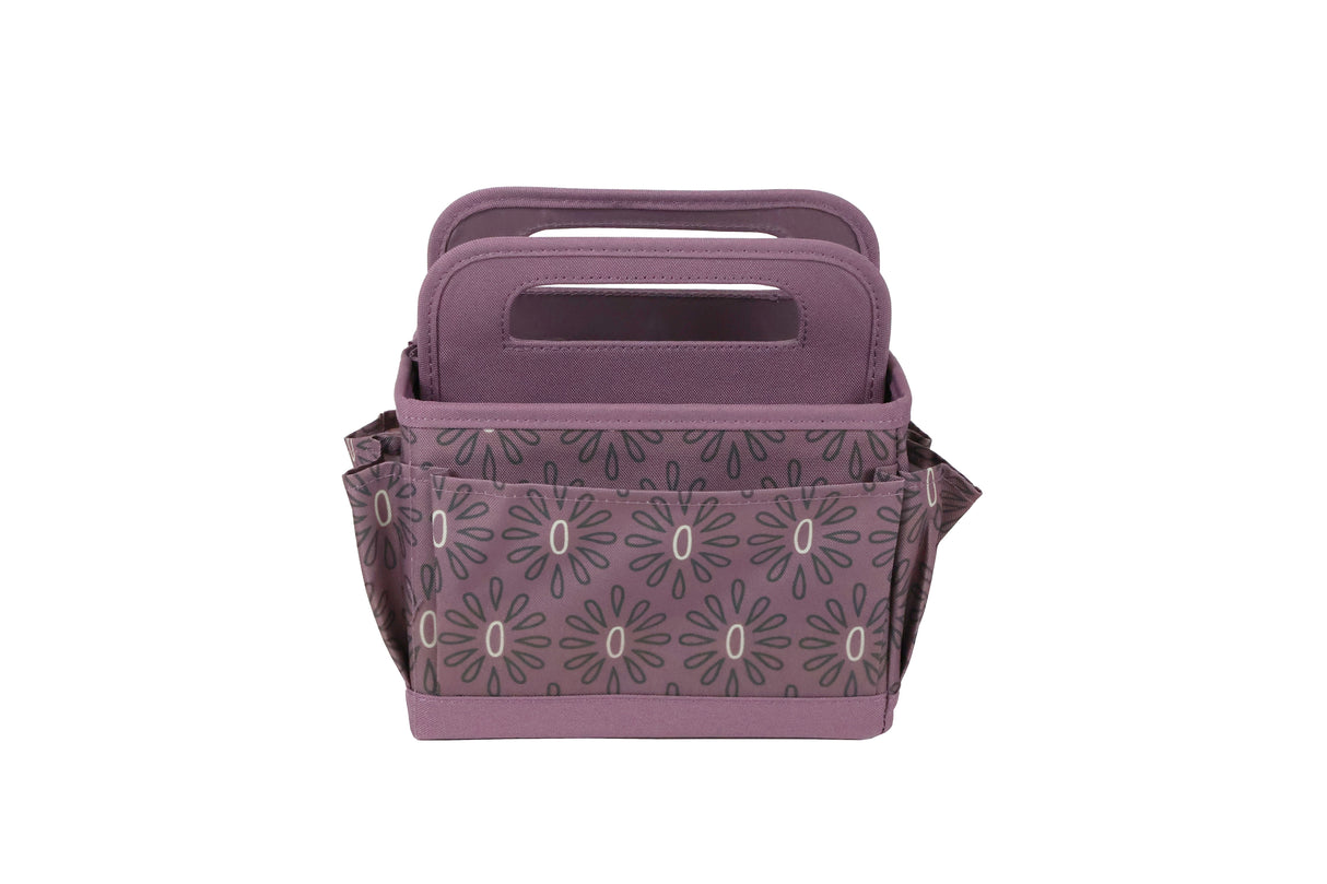 Everything Mary Collapsible Desktop Craft Caddy, Purple Geometric – Polyester Craft & Art Supply Organizer with 12 Storage Compartments