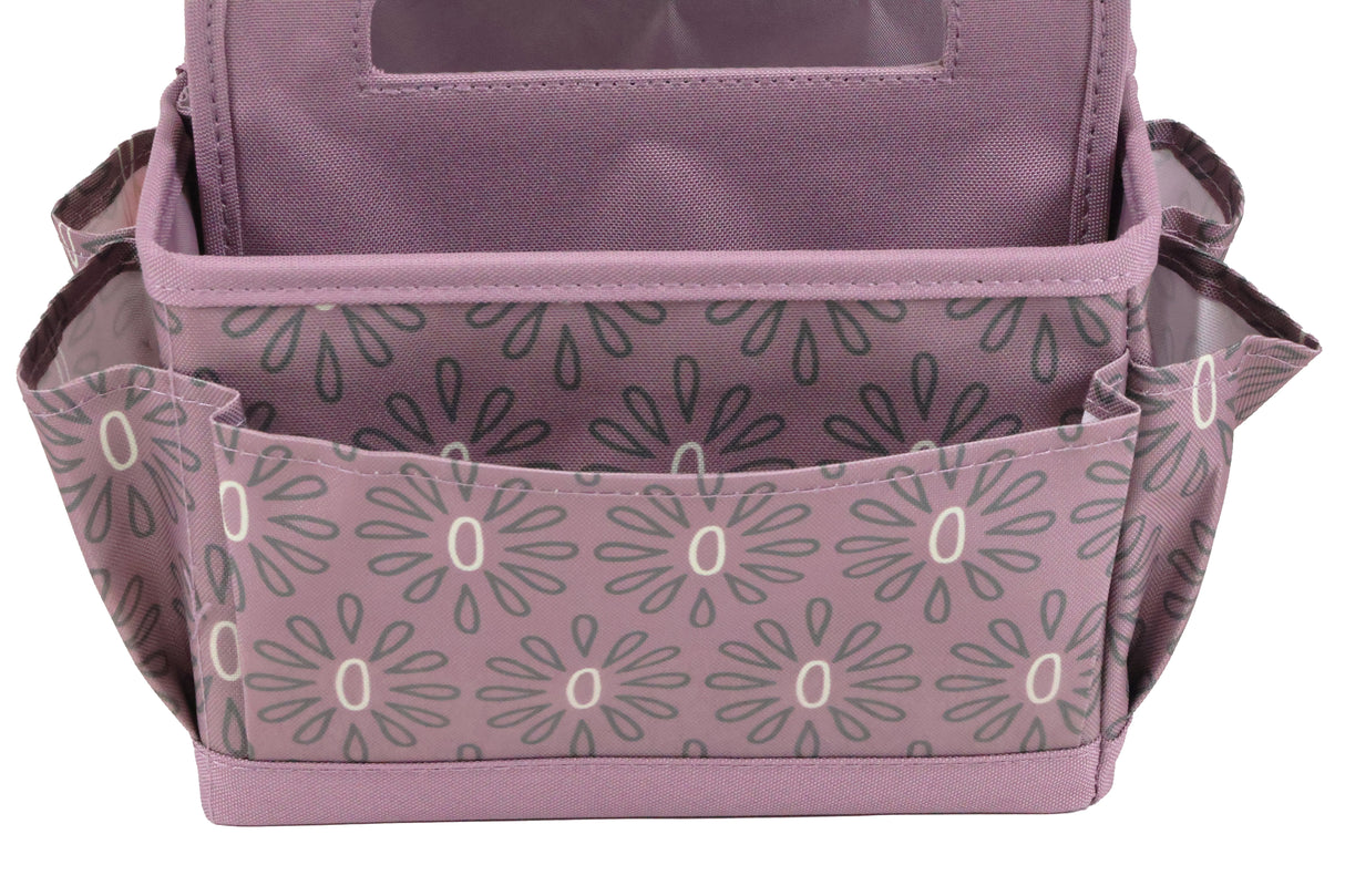 Everything Mary Collapsible Desktop Craft Caddy, Purple Geometric – Polyester Craft & Art Supply Organizer with 12 Storage Compartments