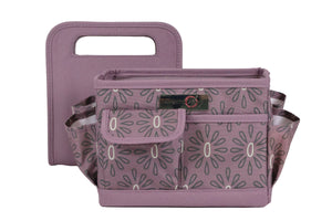 Everything Mary Collapsible Desktop Craft Caddy, Purple Geometric – Polyester Craft & Art Supply Organizer with 12 Storage Compartments