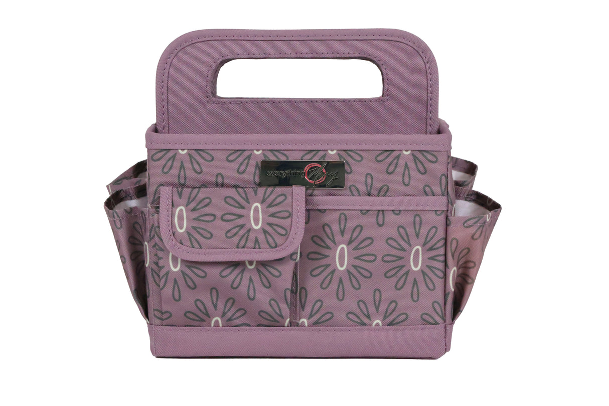 Everything Mary Collapsible Desktop Craft Caddy, Purple Geometric – Polyester Craft & Art Supply Organizer with 12 Storage Compartments
