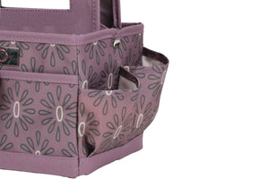 Everything Mary Collapsible Desktop Craft Caddy, Purple Geometric – Polyester Craft & Art Supply Organizer with 12 Storage Compartments