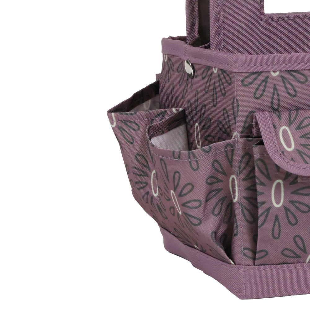 Everything Mary Collapsible Desktop Craft Caddy, Purple Geometric – Polyester Craft & Art Supply Organizer with 12 Storage Compartments