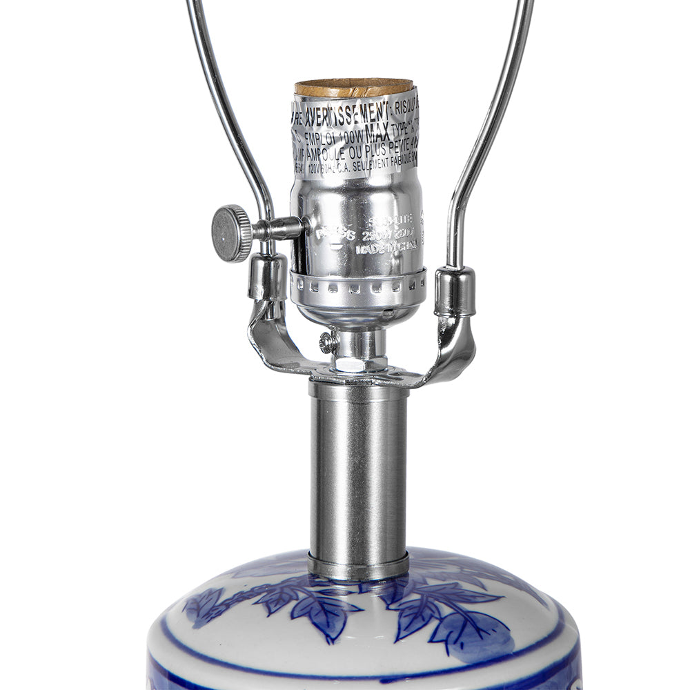 D13x25' Blue and White Ceramic Vase Lamp