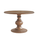 46" Round Pedestal Dining Table with Wood Frame