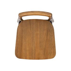 Sven - Modern Minimalist Low Back Counter Stool - Dark Brown Walnut