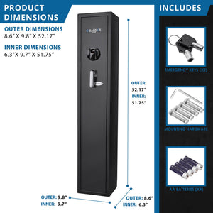 1.83 Cu Ft Biometric Keypad Rifle Safe - Black