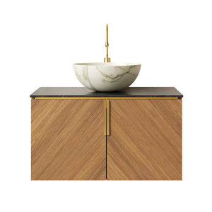 ARAI 30" Bathroom Vanity & Sink, Floating Plywood Storage Cabinet