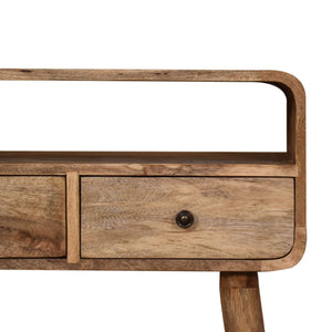 Curved Chestnut Console Table