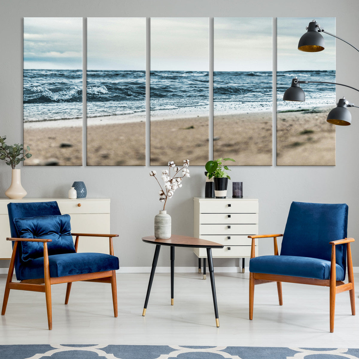 Ocean Wall Art Canvas Print – Moody Coastal Seascape Scene