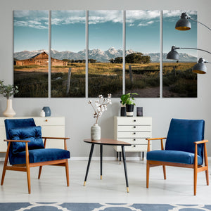 Rustic Farmhouse Wall Art Canvas Print – Teton Range Mormon