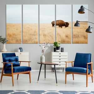 Buffalo Wall Art Canvas Print – Framed Western Wildlife