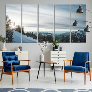 Snowy Mountain Wall Art Canvas Print – Frosty Peaks Alpine