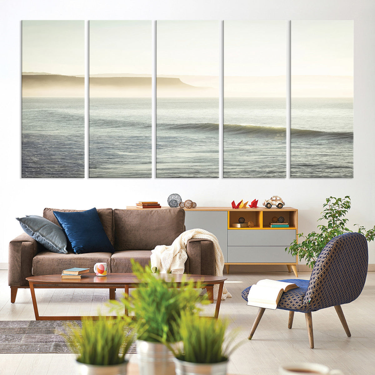 Coastal Cliffs Wall Art Canvas Print – Misty Ocean Seascape