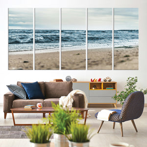 Ocean Wall Art Canvas Print – Moody Coastal Seascape Scene
