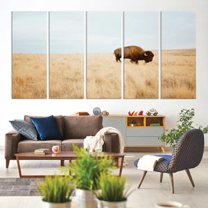 Buffalo Wall Art Canvas Print – Framed Western Wildlife