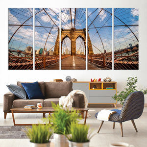Brooklyn Bridge Manhattan Wall Art Canvas Print