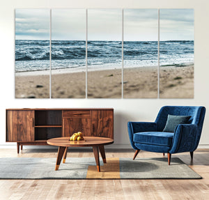 Ocean Wall Art Canvas Print – Moody Coastal Seascape Scene